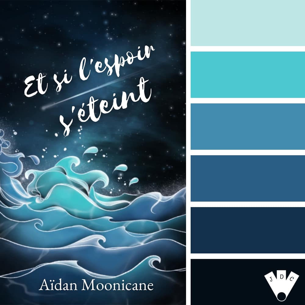 Color palette à partir de la couverture du livre "Et si l'espoir s'éteint" de l'auteur Aïdan Moonicane