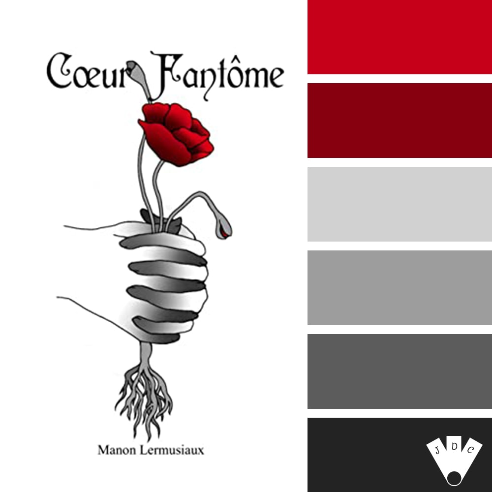 Color palette à partir de la couverture du livre "Cœur Fantôme" de l'autrice Manon Lermusiaux