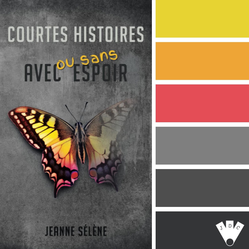 Color palette à partir de la couverture du livre "Courtes histoires avec ou sans espoir" de Jeanne Sélène
