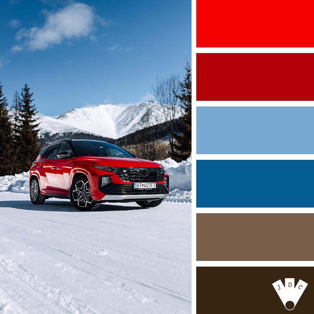 Color palette à partir d'une photo de la voiture hyundai tucson hybrid n line