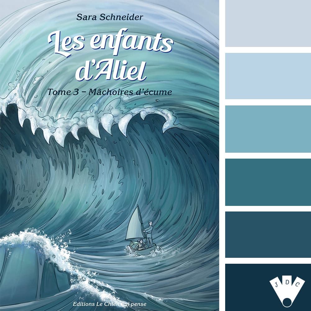 Color palette à partir de la couverture du livre "Les enfants d'aliel T3" de Sara Schneider