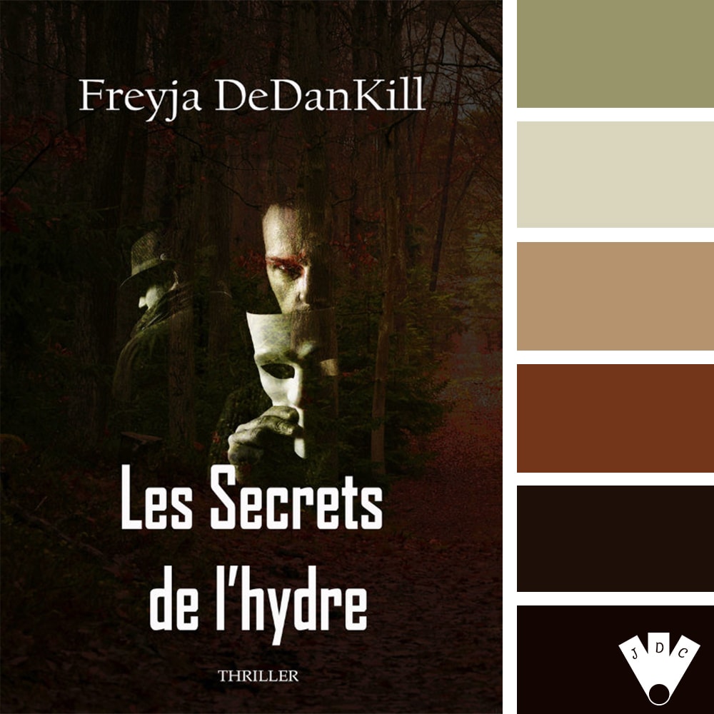 Color palette à partir de la couverture du livre "Les secrets de l'hydre" de l'autrice Freyja Dedankill