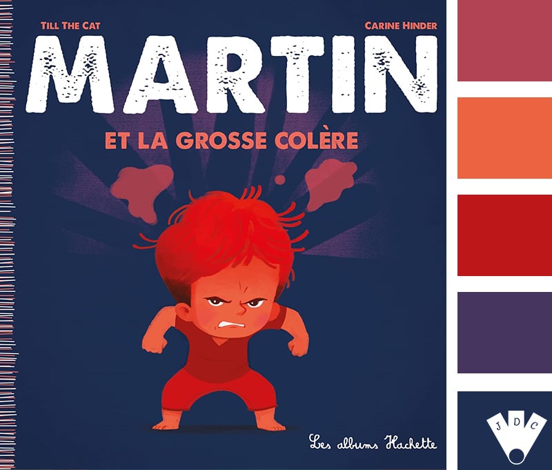 Color palette à partir de la couverture du livre "Martin et la grosse colère" de Till the cat.