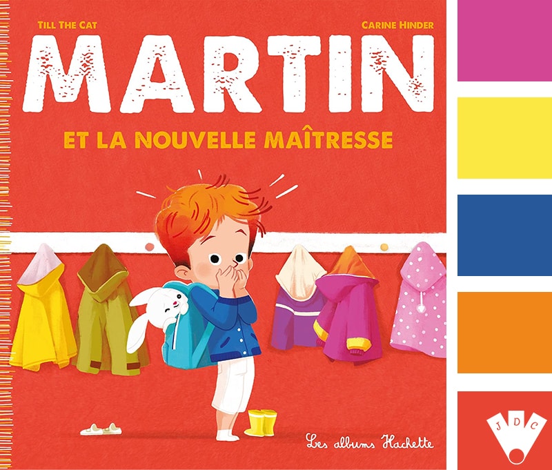 Color palette à partir de la couverture du livre "Martin et la nouvelle maîtresse" de l'auteur Till the cat