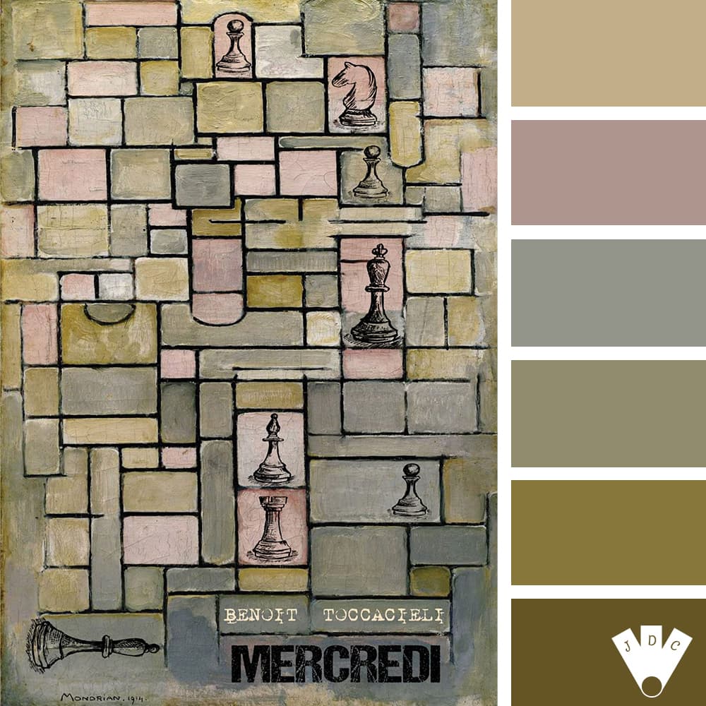 Color palette à partir de la couverture du livre "Mercredi" de Benoit Toccacieli
