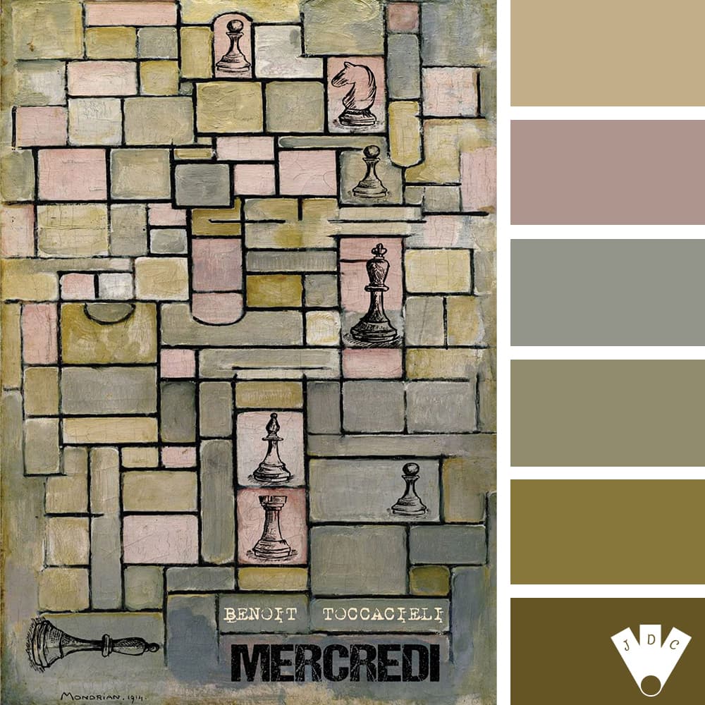 Color palette à partir de la couverture du livre "Mercredi" de Benoit Toccacieli