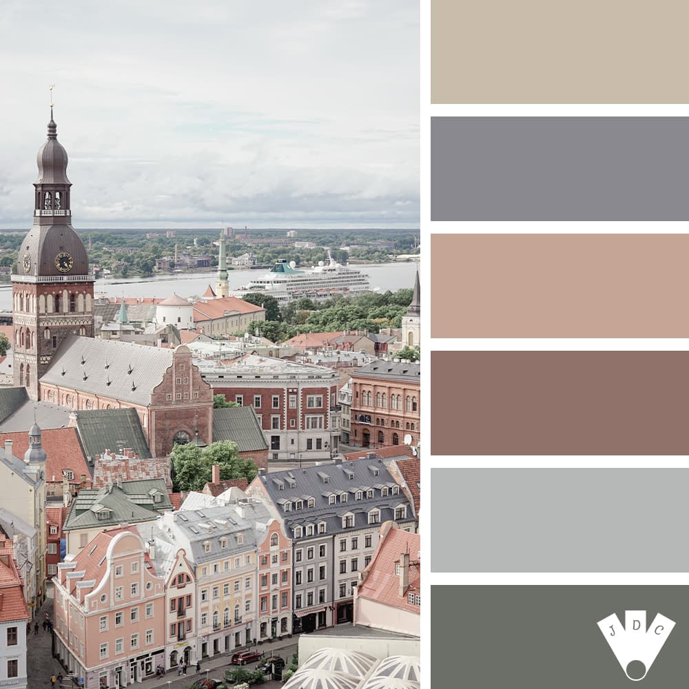 Color palette à partir d'une photo de la ville Riga en lettonie