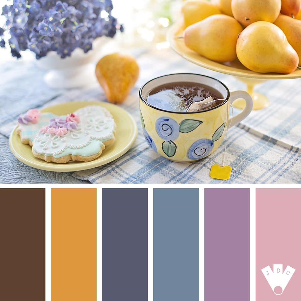 Color palette à partir d'une photo d'une tasse de thé.