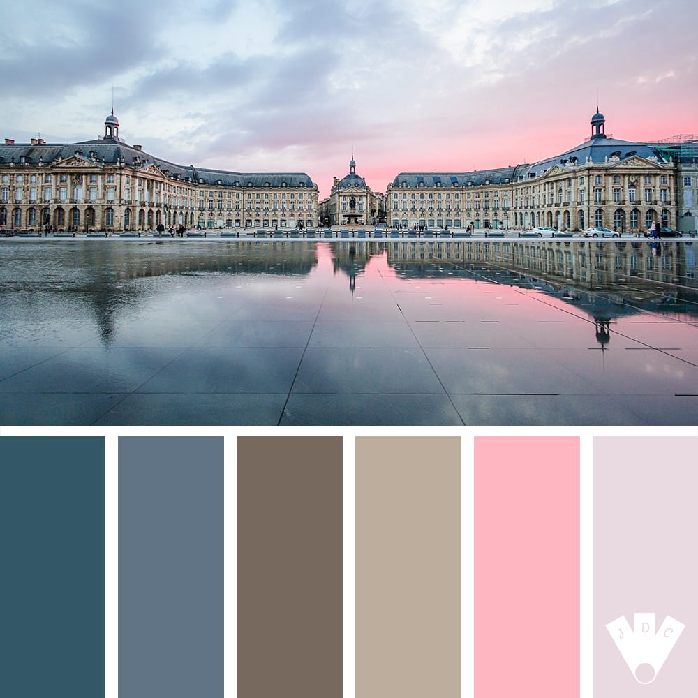 Color palette à partir d'une photo de la ville Bordeaux.