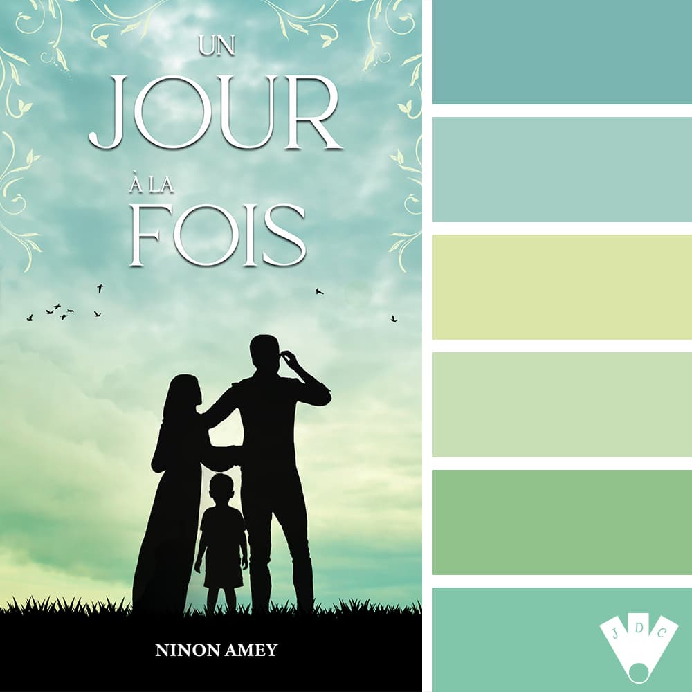 Color palettte à partir de la couverture du livre "Un jour à la fois" de l'autrice Ninon Amey