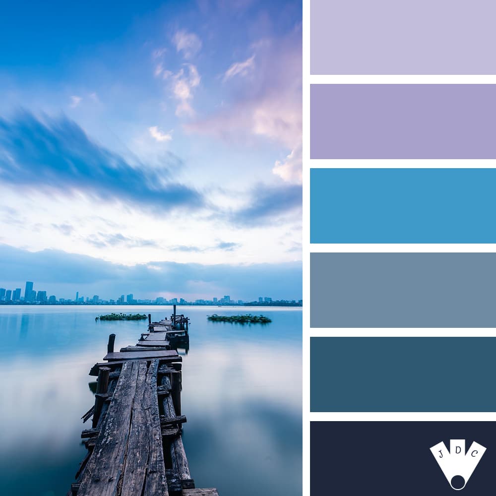 Color palette à partir d'une photo d'une vue sur un lac