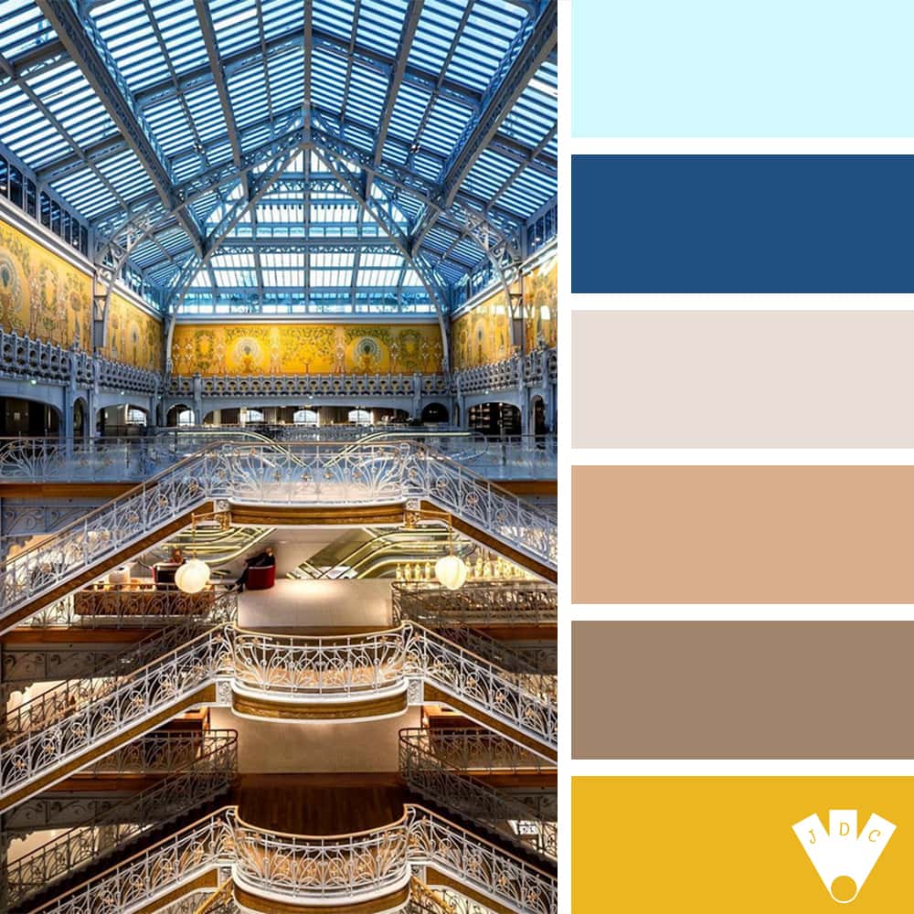 Color palette à partir d'une photo des escaliers de la Samaritaine Paris par le photographe Raphael Metivet.