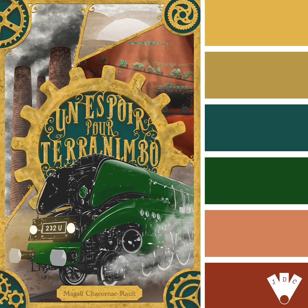 Color palette à partir de la couverture du livre "Un espoir pour Terranimbo" de l'autrice Magali Chacornac Rault