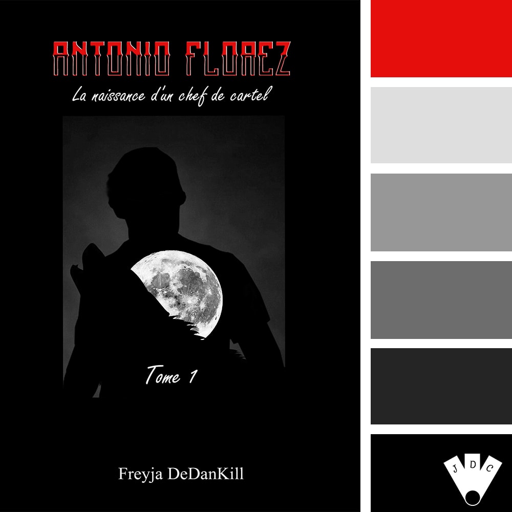 Color palette à partir de la couverture du livre "Antonio Florez" de l'autrice Freyja Dedankill