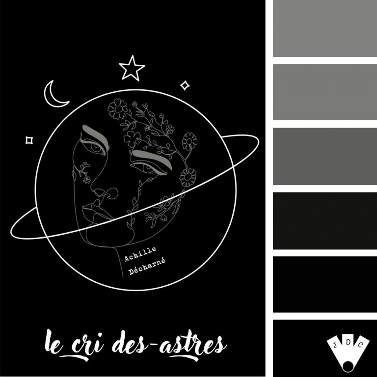 color palette à partir de la couverture du livre "Le cri des-astres" de l'auteur Achille Décharné