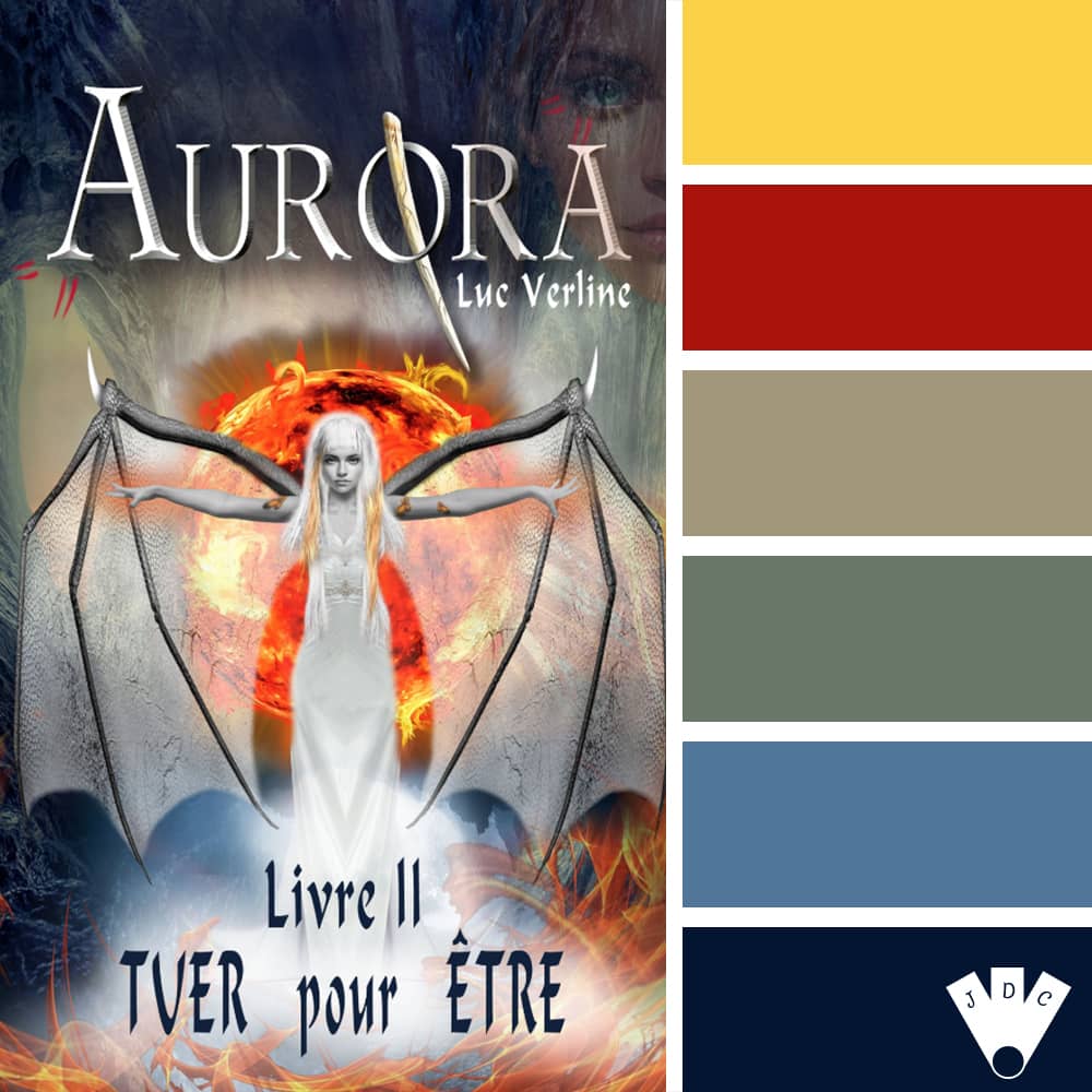 Color palette à partir de la couverture du livre "Aurora livre 2" de l'auteur Luc Verline.