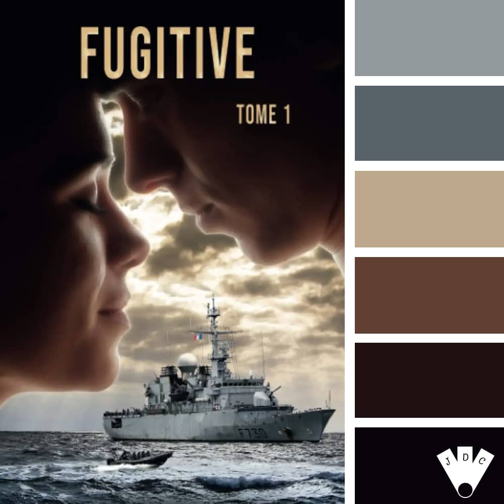 Color palette à partir de la couverture du livre "Fugitive T1" d'Axelle Auclair.