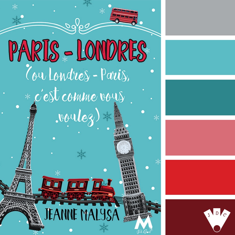 Color palette à partir de la couverture du livre "Paris-Londres" de l'autrice Jeanne Malysa