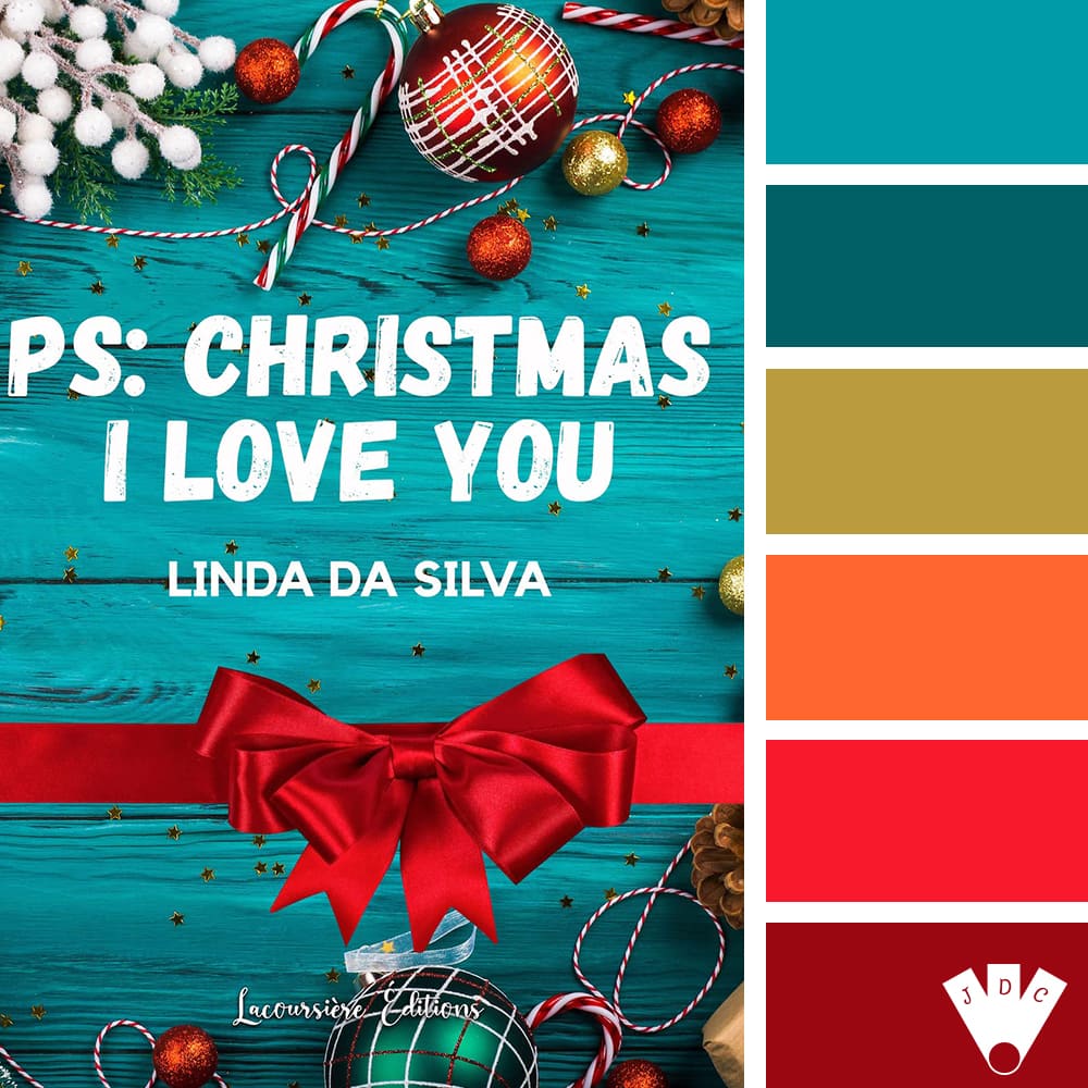 Color palette à partir d'une couverture du livre "PS : Christmas I love you" de l'autrice Linda Da Silva