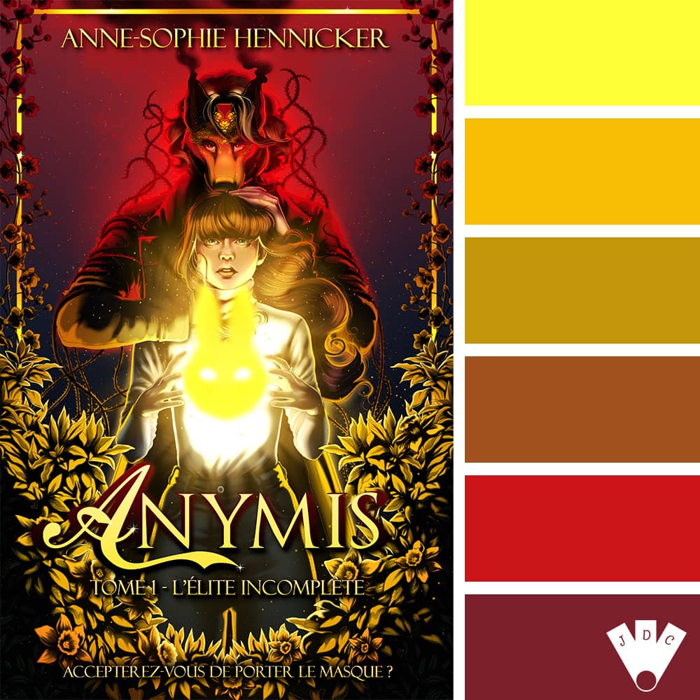 Color palette à partir de la couverture du livre "Anymis T1" de Anne-Sophie Hennicker