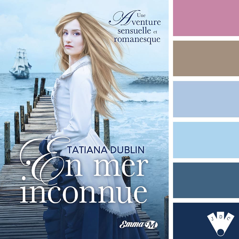 Color palette à partir de la couverture du livre "En mer inconnue" de Tatiana Dublin