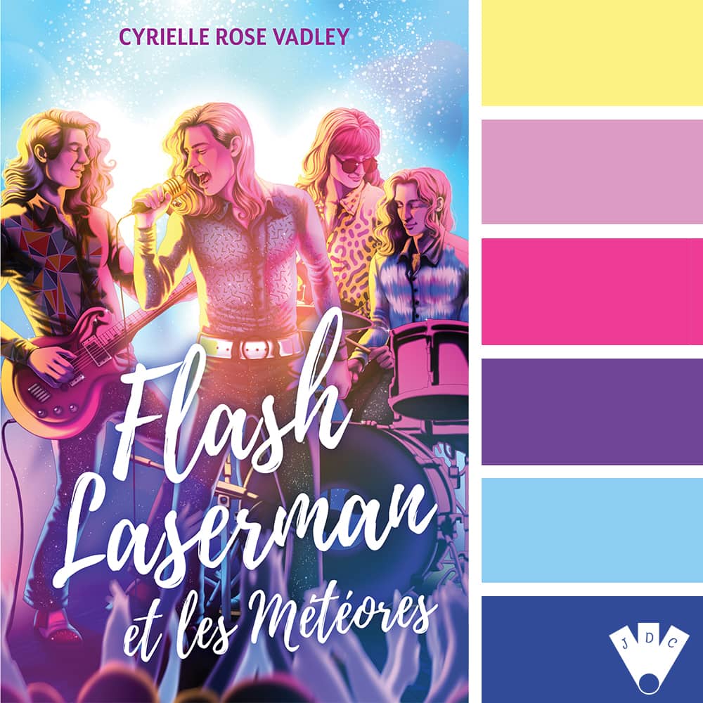 Color palette à partir du livre "Flash Laserman et les Météores" de l'autrice Cyrielle Rose Vadley