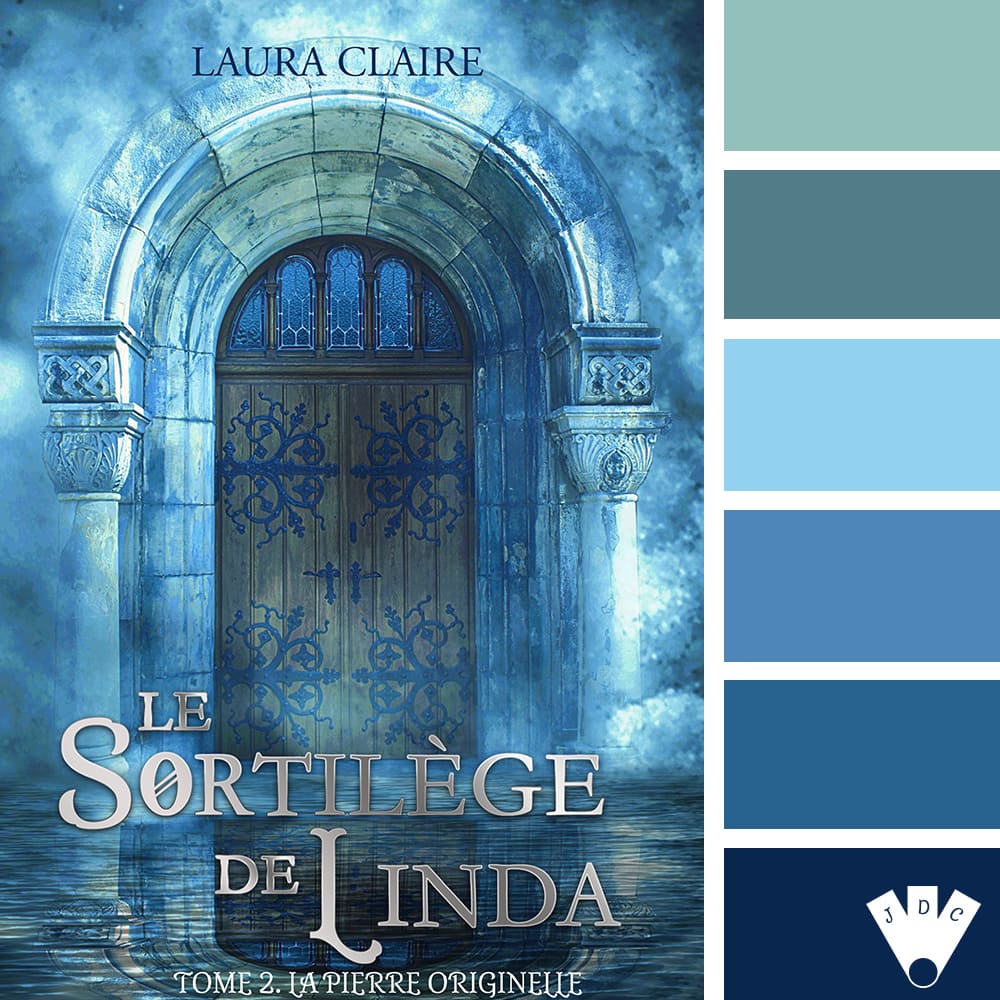 Color palette à partir de la couverture du livre "Le sortilège de Linda T2 : La pierre originelle" de Laura Claire