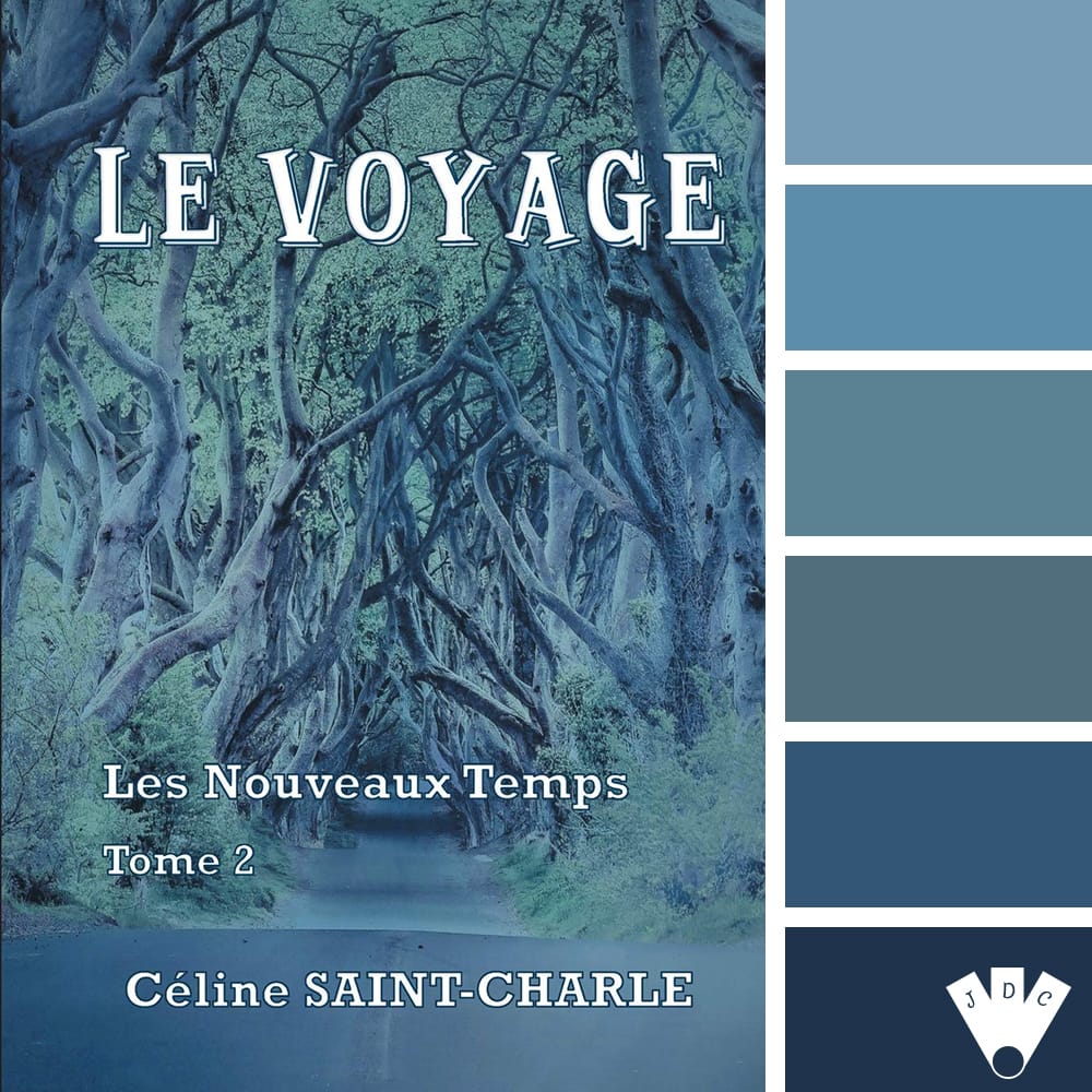 Color palette à partir de la couverture du livre "Le voyage : Les nouveaux temps T2" de Céline Saint-Charle