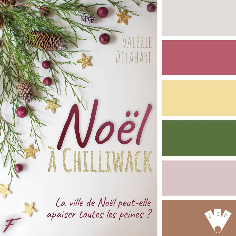 Color palette à partir de la couverture du livre " Noël à Chilliwack" de l'autrice Valérie Delahaye