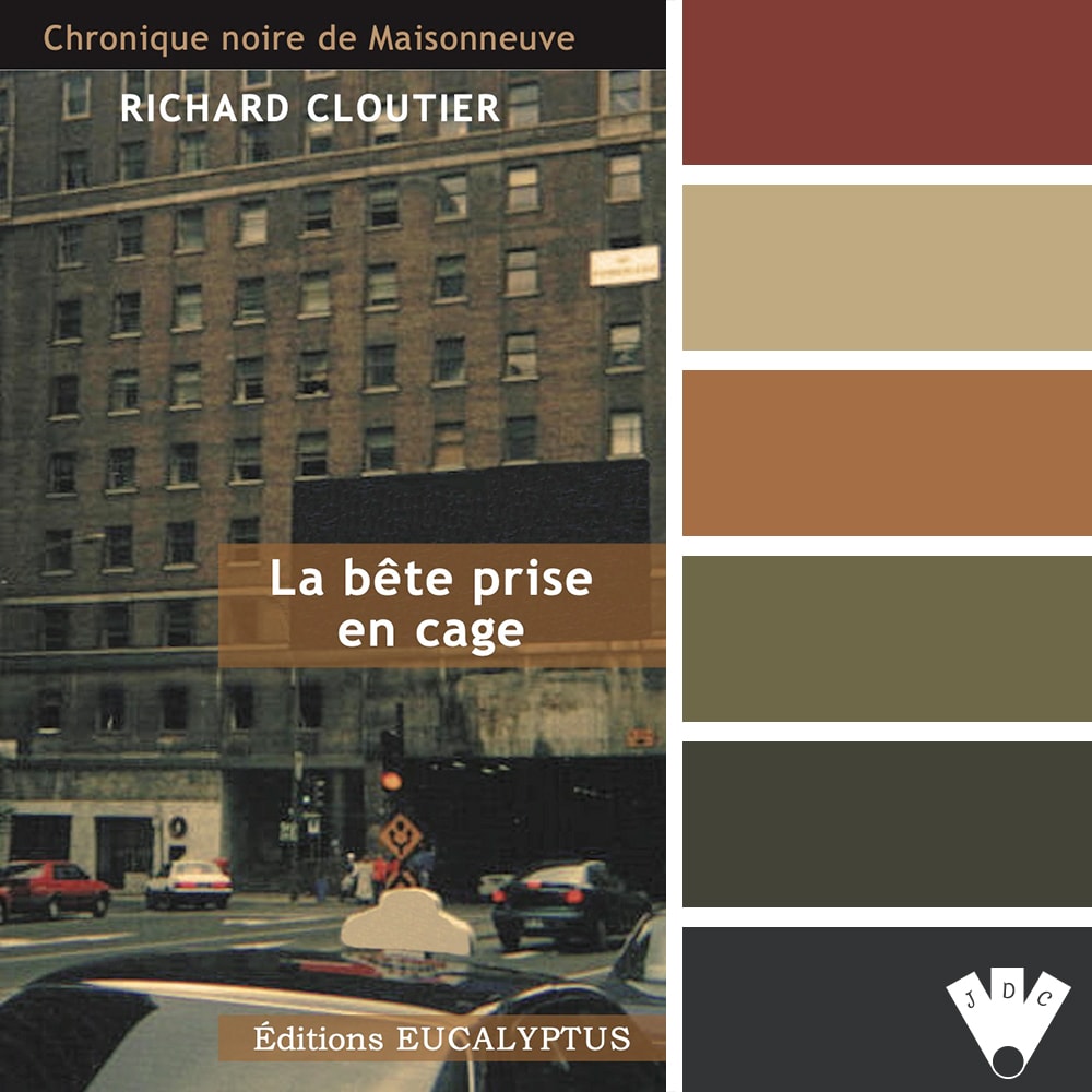 Color palette à partir de la couverture du livre "La bâte prise en cage" par Richard Cloutier