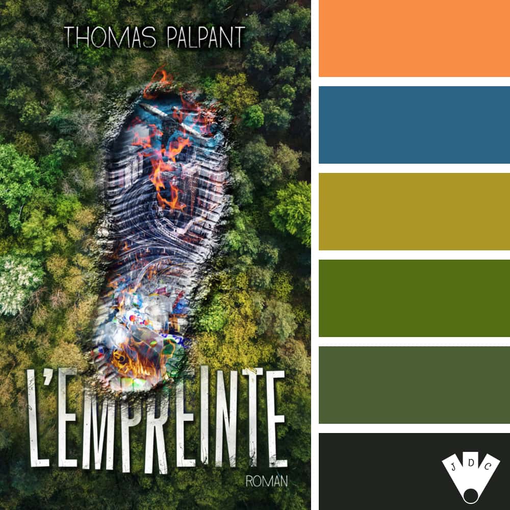 Color palette à partir de la couverture du livre "L'empreinte" de Thomas Palpant.
