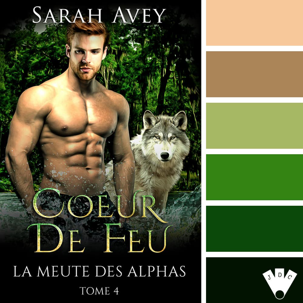 Color palette à partir de la couverture du livre "La meute des alphas T4 : Cœur de feu" de Sarah Avey.