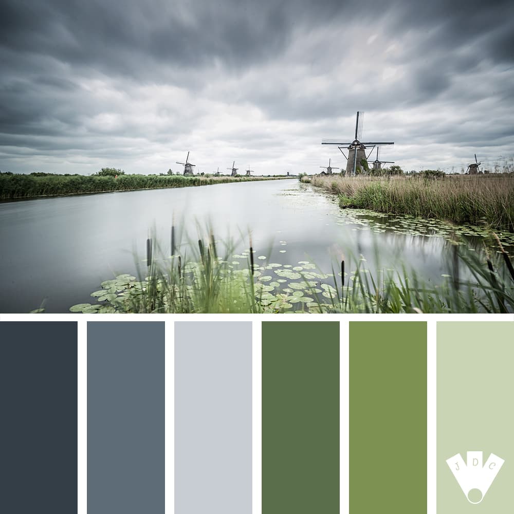 color palette à partir d'une photo de moulin en hollande