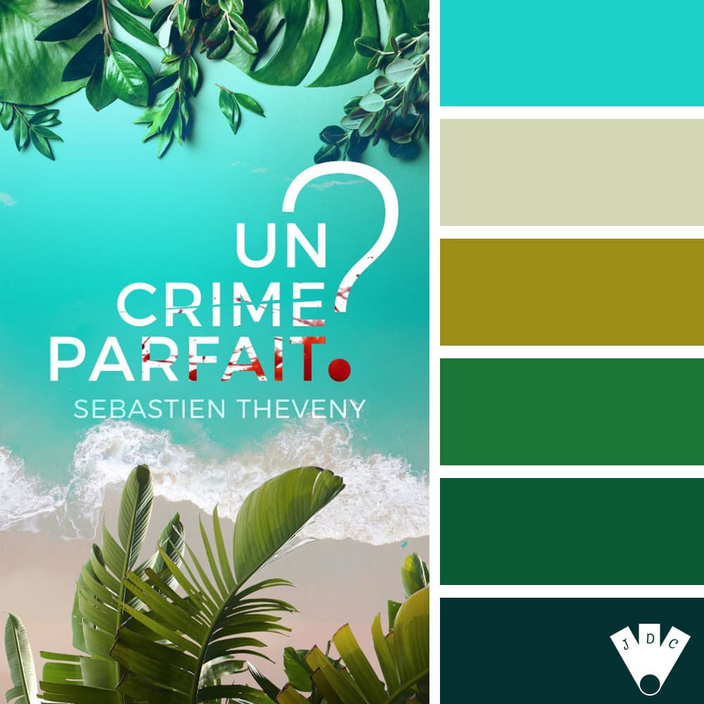 Color palette à partir de la couverture du livre "Un crime parfait ? " de Sébastien Theveny