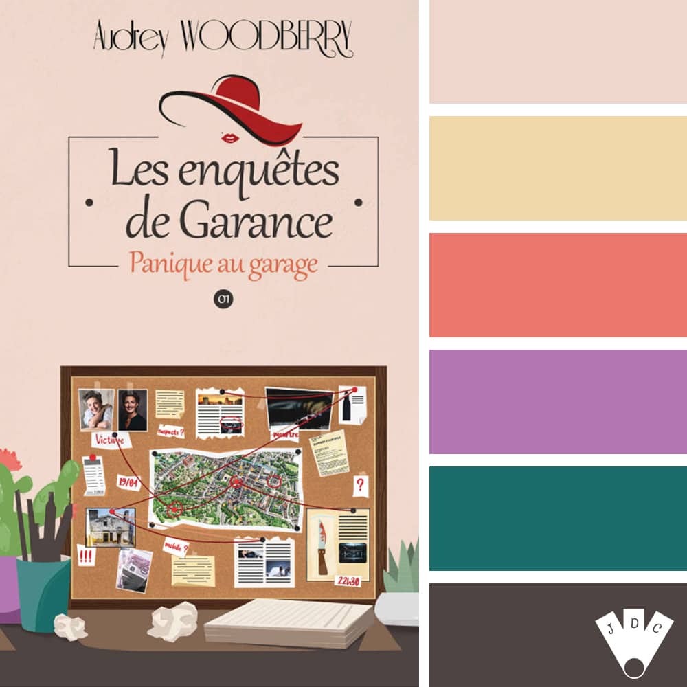 Color palette à partir de la couverture du livre "Les enquêtes de Garance T1" de Audrey Woodberry