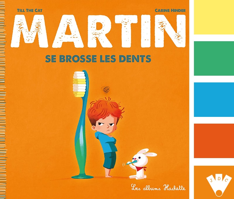 Color palette à partir de la couverture du livre "Martin se brosse les dents" de Till The Cat