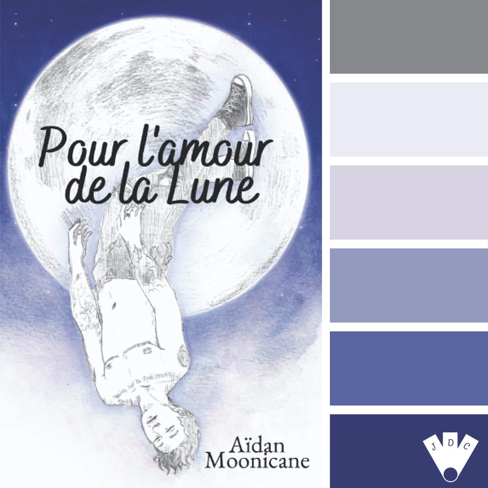 Color palette à partir de la couverture du livre "Pour l'amour de la lune" de Aïda Moonicane