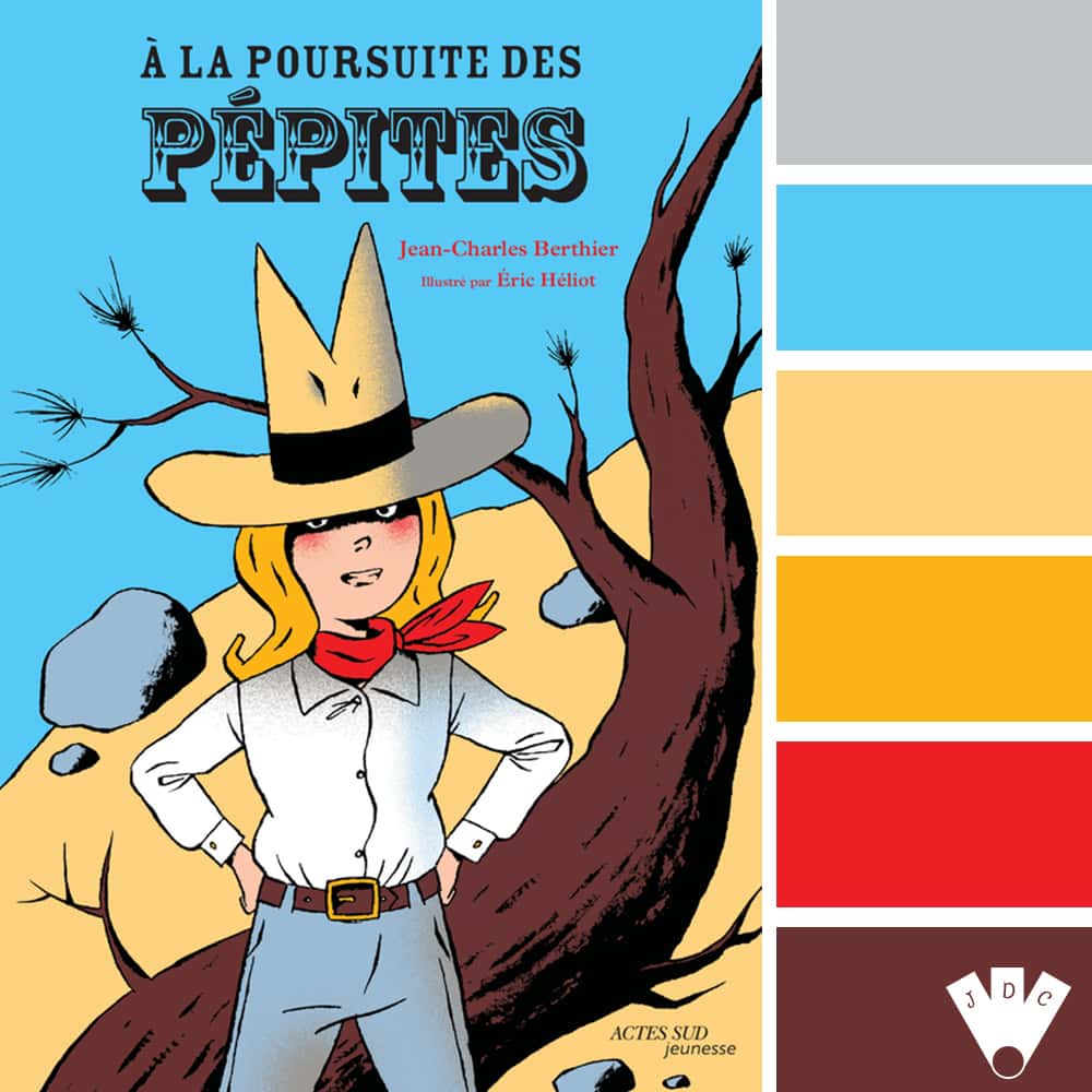 Color palette à partir de la couverture du livre "à la poursuite des pépites" de l'auteur Jean-Charles Berthier