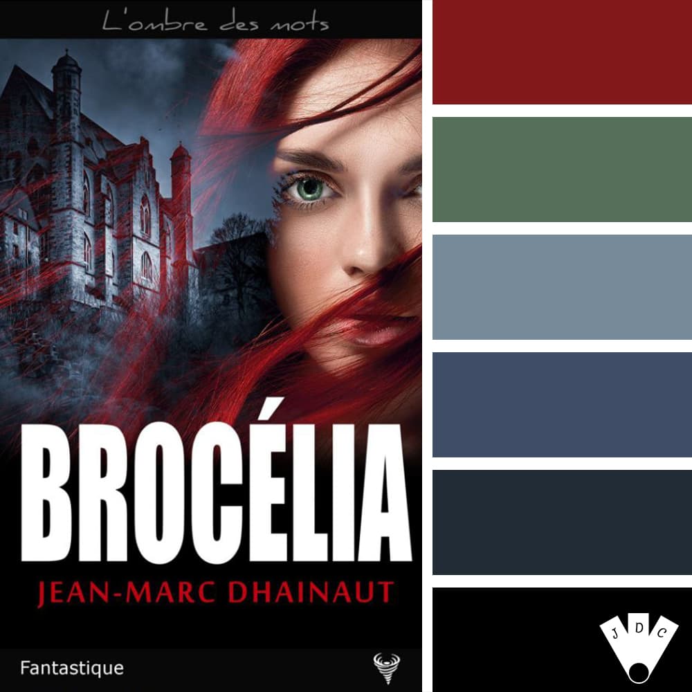 Color palette à partir de la couverture du livre "Brocélia" de l'auteur Jean-Marc Dhainaut