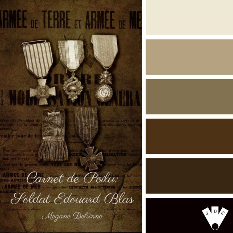 color palette à partir de la couverture du livre "Carnet de Poilu ; Soldat Edouard Blas" de Megane Delsinne