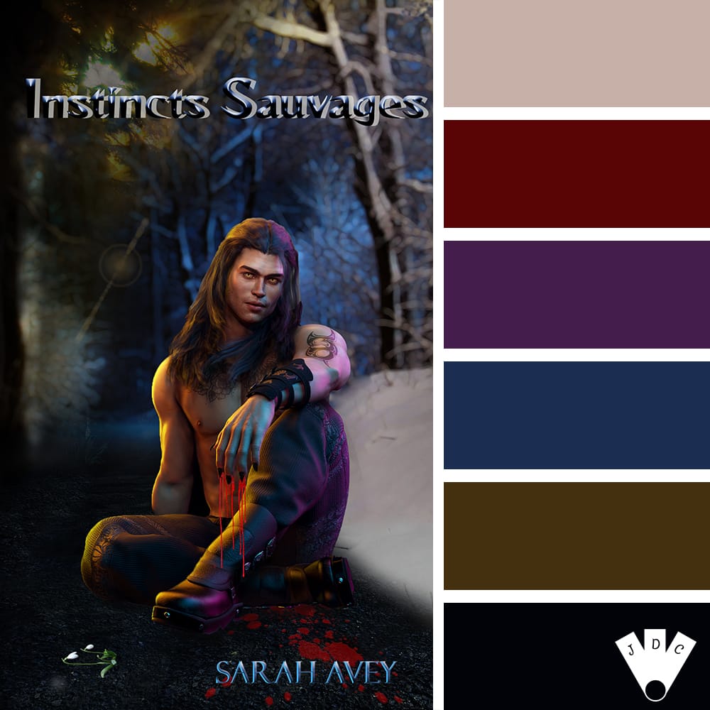 color palette à partir de la couverture du livre "Instincts Sauvages" de Sarah Avey