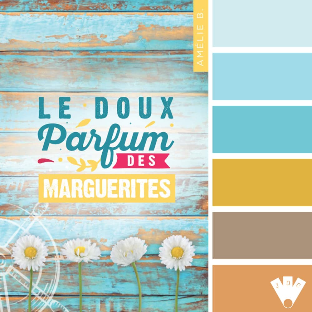 Color palette à partir de la couverture du livre "Le doux parfum des marguerites" de Amélie B.