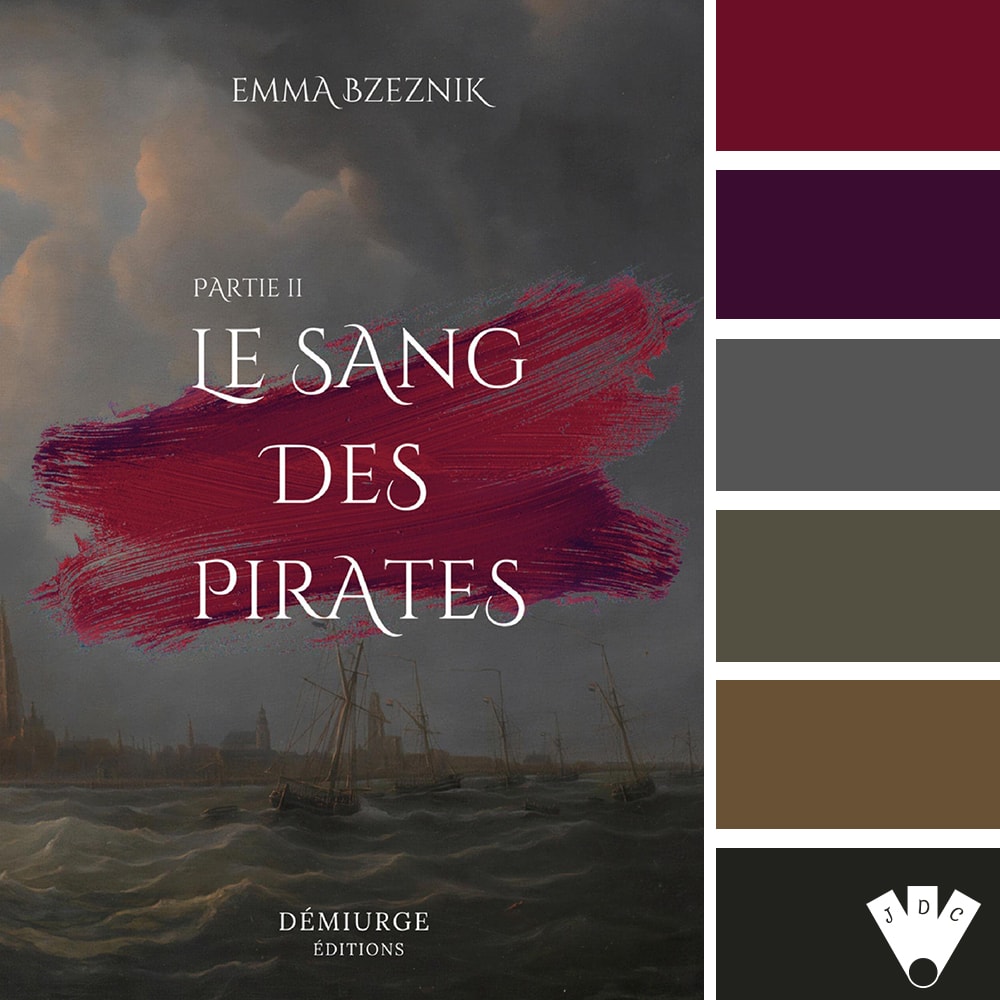 Color palette à partir de la couverture du livre "Le sang des pirates T2" de Emma Bzeznik