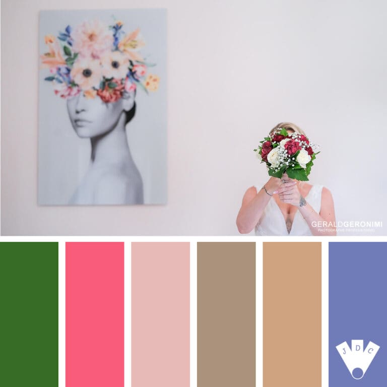 Color palette à partir d'une photo After-Day des mariés Alexandra et Florent par le photographe de mariage Gérald Geronimi.