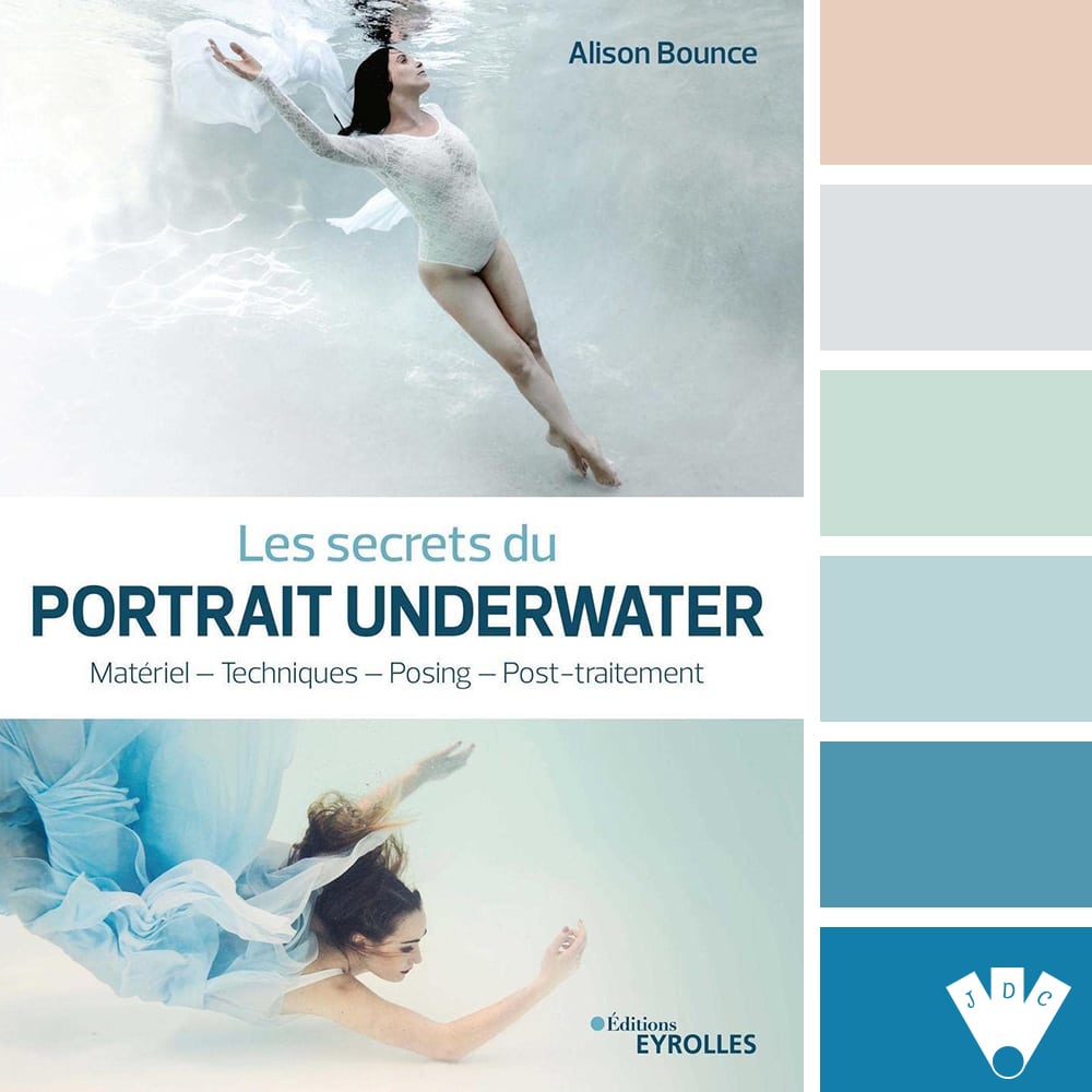 Color palette à partir de la couverture du livre "Les secrets du portrait underwater" de Alison Bounce