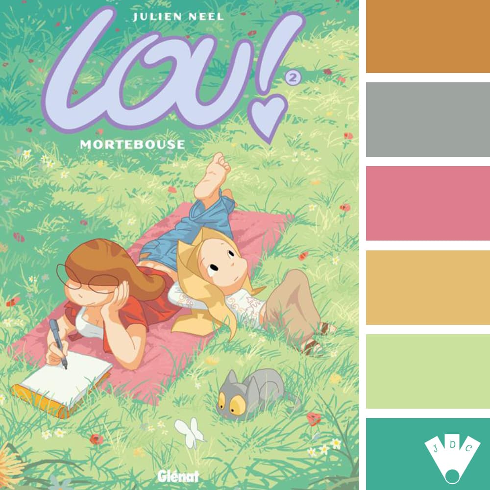 Color palette à partir de la couverture du livre "Lou ! T2 Mortebouse" de Julien Neel