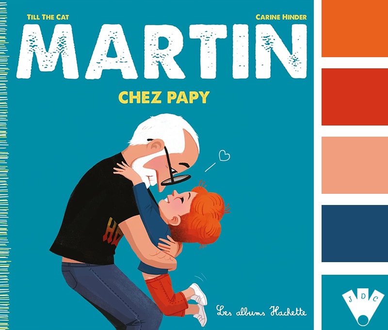 Color palette à partir de la couverture du livre "Martin chez papy" de Till The Cat