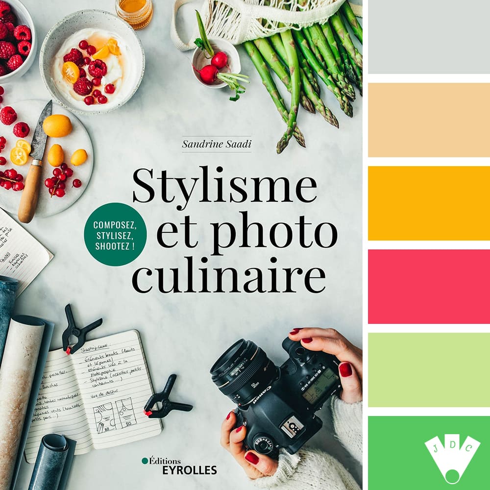 Color palette à partir de la couverture du livre "Stylisme et photo culinaire" de Sandrine Saadi