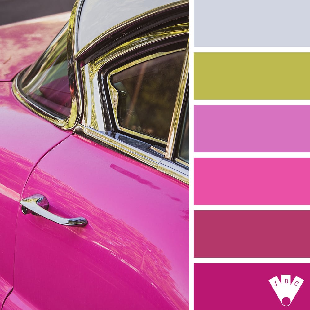 Color palette à partir d'une photo de Cadillac rose.