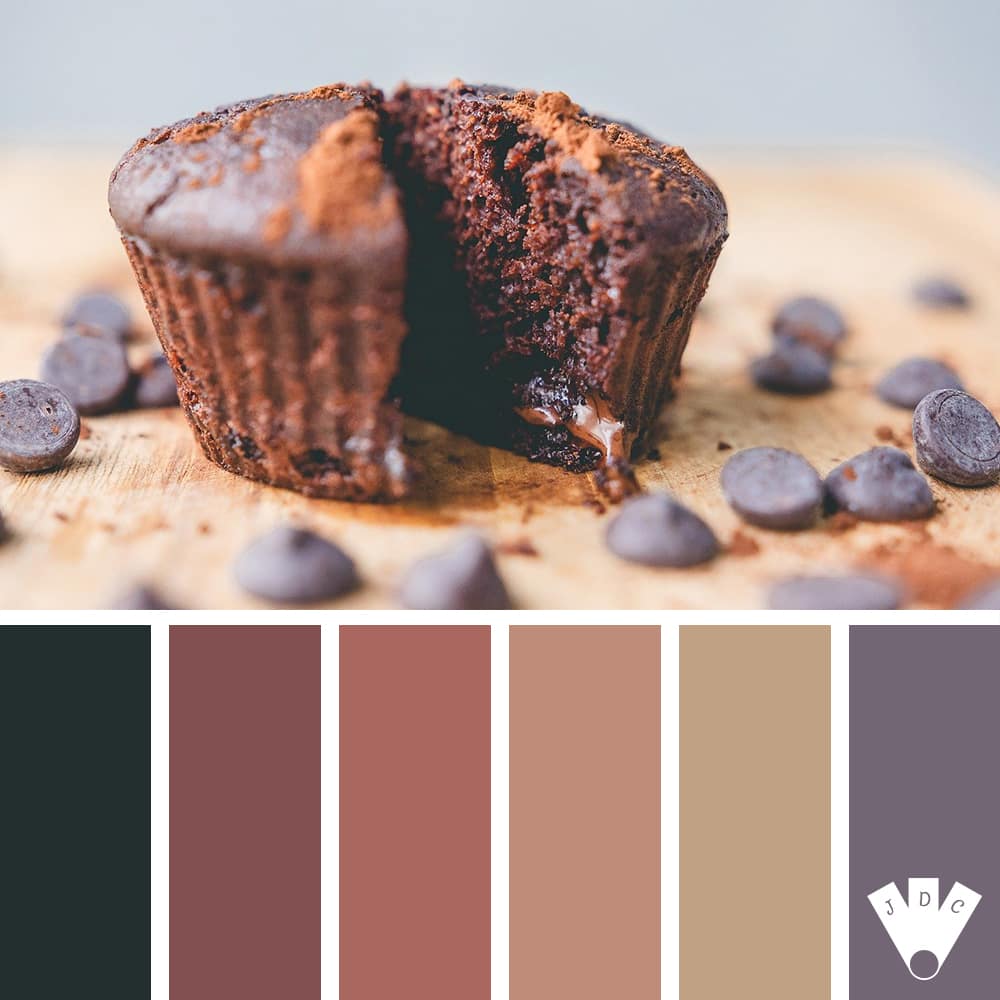 Color palette à partir d'une photo d'un coulant au chocolat.